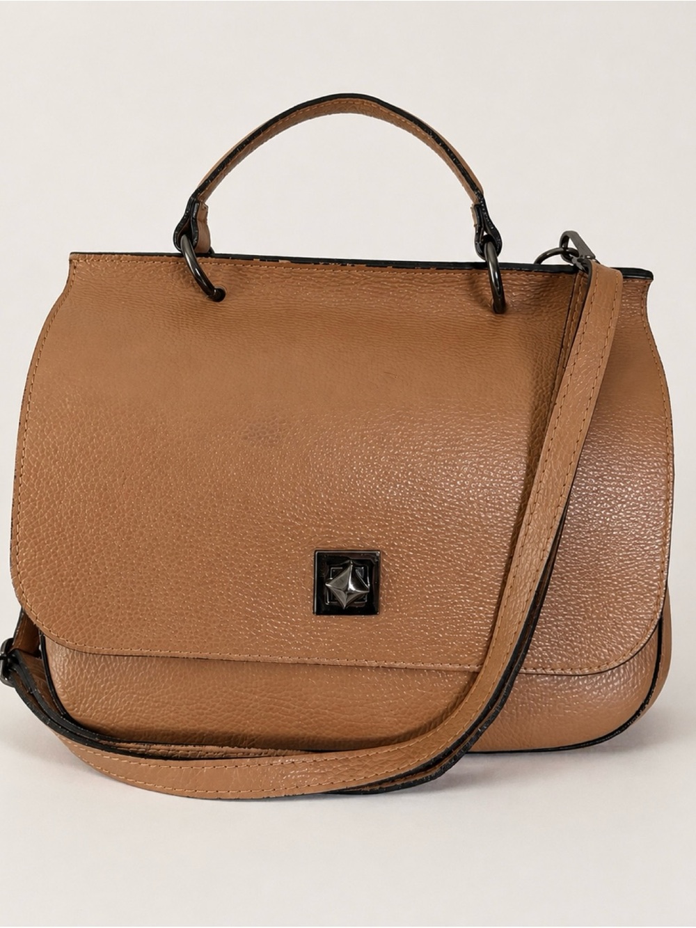 Renata Corsi tan/cognac  leather satchel bag